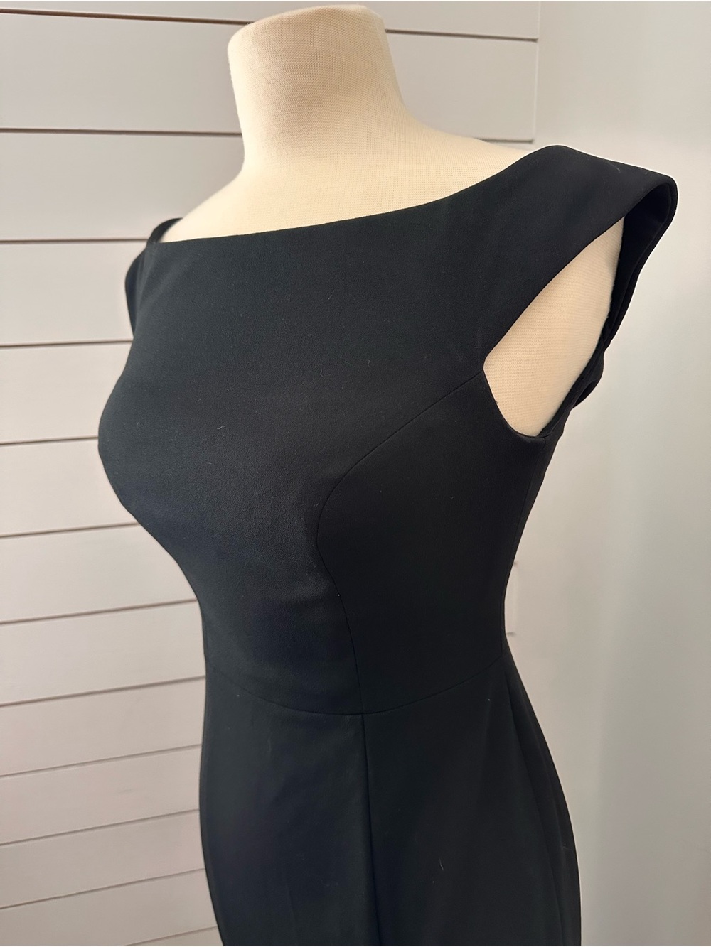 Azazie Nicolina Black Mermaid Boat Neck Stretch Crepe Formal Gown Dress Size A4 - Picture 7 of 11